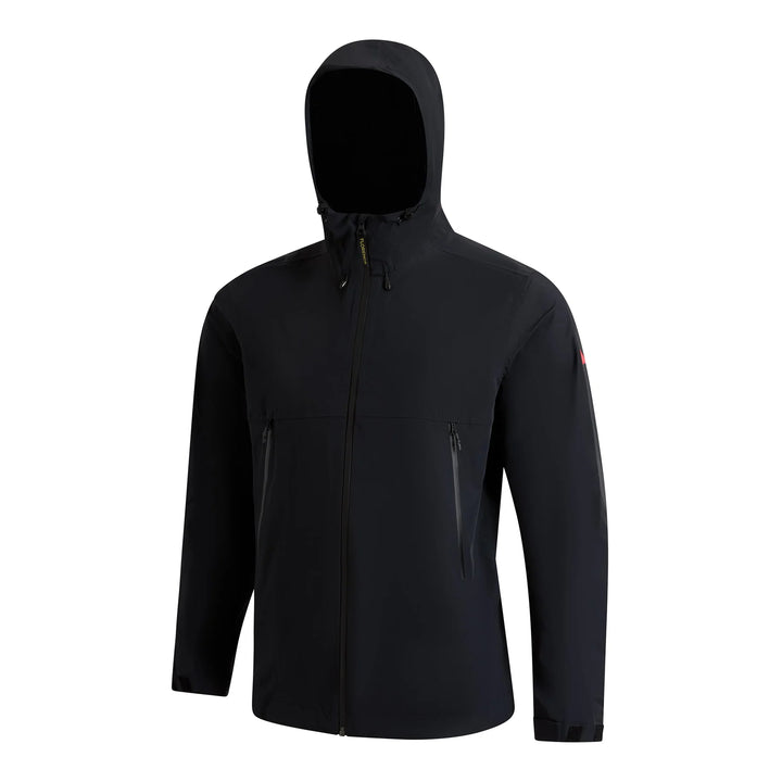 Florence Black jacket with a hood on a white background