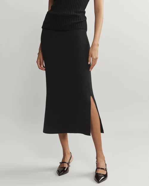 Rhone - Women's Porto Merino Blend Sweater Skirt in Black