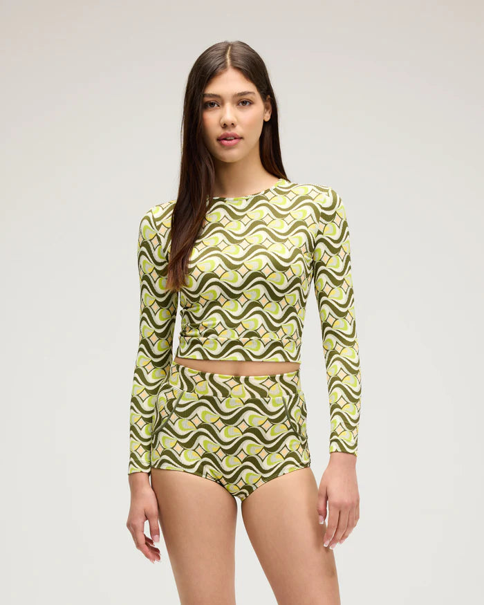 Seea - Palomar Crop Top Rashguard in Groove